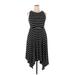 Torrid Casual Dress - High/Low: Black Stripes Dresses - Women's Size 1X Plus