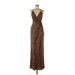 Jay Godfrey Cocktail Dress - Wrap: Brown Animal Print Dresses - New - Women's Size 8