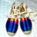 J. Crew Shoes | J. Crew Printed Canvas Ankle Wrap Espadrilles | Color: Blue/Pink | Size: 9