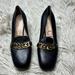 Gucci Shoes | Gucci Heels Sylvie Pumps Black Loafers 55 Block Web Heel Chain 37 Us 7 | Color: Black | Size: 7