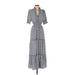 Max Studio Casual Dress - Wrap: Gray Paisley Dresses - Women's Size Small