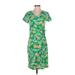 Lands' End Casual Dress - Wrap: Green Print Dresses - Women's Size X-Small