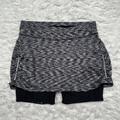 Athleta Shorts | Athleta Womens Black Spacedye Contender 2-In-1 Skort Skirt Size Medium | Color: Black/Gray | Size: M