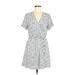 Sienna Sky Casual Dress - Wrap: White Animal Print Dresses - Women's Size Medium