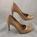 Jessica Simpson Shoes | Jessica Simpson Womens Calie Pump Heels Nude Patent Size 10w Wide Classic Slipon | Color: Cream/Tan | Size: 10