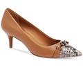 Coach Shoes | Coach Lauri Leather And Python Snake Cap Pointy Toe Pumps | Color: Brown/Tan | Size: 8