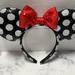 Disney Accessories | Disney World Minnie Mouse Polka Dot Sequin Ears Headband | Color: Black/Red | Size: Osg