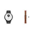 Withings Steel HR Sport - Multisport Hybrid Smartwatch & Erwachsene Lederarmband Lederarmband, Brown, 40mm, 3700546704543