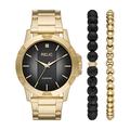 Relic by Fossil Men's Rylan Quartz Stainless Steel Diamond Accent Dress Watch, Gold Watch & Bracelet Gift Set, Dress Watch