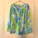 Lilly Pulitzer Tops | Lilly Pulitzer Elsa Silk Top Size Xs. Euc | Color: Blue/Green | Size: Xs