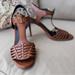 Coach Shoes | Like New Coach Izzy Woven T-Strap High Heel Sandals Size 8 | Color Brown | Color: Brown | Size: 8