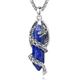 EUDORA Harmony Ball Dragon Pendant Necklace for Women Men, Hexagonal Lapis Lazuli Healing Stone Prism Energy Amulet Dragon Jewellery Gift, 20"+2"
