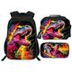 Zhongh Dinosaur Backpack Kids Bookbag 16inch Schoolbag Daypack With Lunch Box Bag And Pencil Case Set For Boys Girls