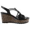 Keilsandalette MARCO TOZZI, Damen, Gr. 37, schwarz, Lederimitat, modisch, Schuhe, Sommerschuh, Sandale, Keilabsatz, in veganer Verarbeitung