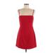 Abercrombie & Fitch Cocktail Dress - Mini: Red Solid Dresses - Women's Size Medium