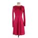 Eliza J Cocktail Dress - Sweater Dress: Burgundy Dresses - Women's Size Small