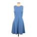 The Limited Casual Dress - Shift: Blue Solid Dresses - Women's Size 6