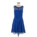 Lilly Pulitzer Cocktail Dress - Fit & Flare: Blue Dresses - Women's Size Medium