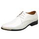 IQYU Shoes Men's Light Blue and Lace Shoes Men's Business Classic Casual Men's Leather Shoes Shoes Men Waterproof 40, White, 8 UK