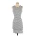 Sugar Lips Casual Dress - Bodycon: White Stripes Dresses - Women's Size Small