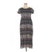 Soft Surroundings Casual Dress - Maxi: Gray Acid Wash Print Dresses - Women's Size X-Large