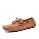 New Mens Loafers Square Toe Suede Vamp Driving Loafers Moccasins Boat Shoes Slip Resistant Lightweight Anti-Slip Walking Slip-on (Color : Brown, Size : 6.5 UK)