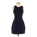 Cooperative Casual Dress - Fit & Flare: Blue Solid Dresses - Women's Size Small