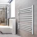 700mm Wide Chrome Heated Towel Rail Radiator Straight Flat Bathroom Warmer Rack Central Heating Turkish Zone (700mm Wide x 600mm Height)