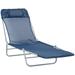 Folding Chaise Lounge Pool Chair,Patio Sun Tanning Chair,with 6-Position Reclining Back,Breathable Mesh Seat,and Headrest