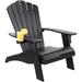 All-Weather Solid Polystyrene Adirondack Chair with Built-In Cup Holder