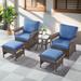 Patio Chairs Ottomans Table set of 5