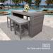 Florence Bar Table Set w/ Backless Barstools 7 Piece OutdoorFurniture