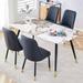 Modern minimalist dining table With Sintered Stone tabletop And PU artificial leather chair