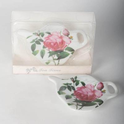 Set Of 2 Porcelain Roses Tea Bag Holder