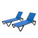 Patio Chaise Lounge Outdoor Aluminum Polypropylene Chair with Adjustable Backrest, Poolside Sunbathing Chair(2 Lounge Chairs)