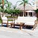 Thoughful Design Multi-person Sofa Set,Mid-Century Modern Outdoor Patio Sectional Sofa Set Dining Set