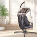 Swivel & Rocking Function Outdoor Swivel Chair Rattan Egg Patio Chair