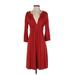 Ella Moss Casual Dress - Shirtdress: Red Dresses - Women's Size Small