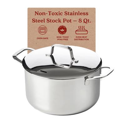 Alva Maestro Stainless Steel Stock Pot - Heavy Duty, Non-Toxic