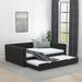 Daybed with Trundle Velvet Upholstered Tufted Sofa Bed, with Button and Copper Nail onSquare Arms (Full)