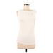 AK Anne Klein Sleeveless Top Ivory One Shoulder Tops - Women's Size Medium