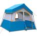 HIGEMZ 6-Person Portable Family Camping Tent w/ Windproof Fabric for Outdoor Hiking, Sky Blue | 120 H x 96 W x 76 D in | Wayfair YJSKU-130