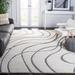 Gray/White 63 x 1.2 in Area Rug - Wade Logan® Ashal Abstract Cream/Gray Area Rug, Synthetic | 63 W x 1.2 D in | Wayfair