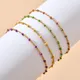 304 Stainless Steel Link Cable Chain Bracelet Multicolor Round Enamel Beads Bracelet For Women Men