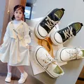Children's Canvas Shoes Spring Autumn Rice Girls Middle and Large Kids Casual Shoes Black Boys Soft