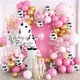 115pcs Pink Gold Cow Theme Balloon Arch Set Girl Boy Cowboy Party for Kids Birthday Party Decoration