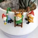 3pcs Cute Resin Gnome Pendant for Hanging Cup Flower Pot and Home Decor Flower Pot Landscape