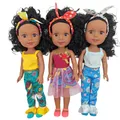 African Girl Princess Dolls Kids Play House Toy Simulation Reborn Dolls Soft Rubber African Dolls