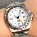 Tandorio 40mm NH34 Movement Automatic Watch for Men GMT Function White Dial Sapphire Crystal Auto