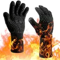 1 PC Fireproof Oven Gloves - Heat Resistant Cut-Resistant Silicone BBQ Gloves for Men -Kitchen Safe